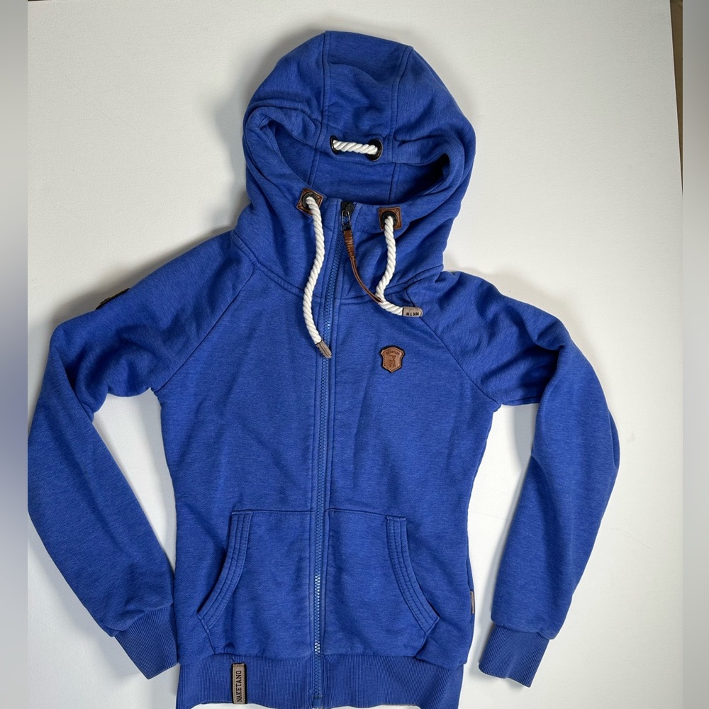Naketano Periwinkle Blue Hoodie, Zip, Iconic, The Poet’s Choice, XS -XXS